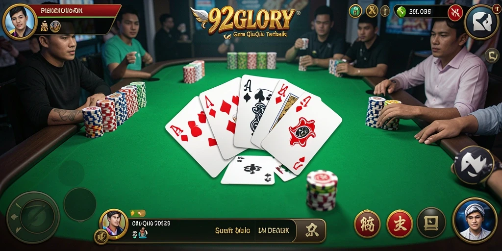 Tampilan seru gameplay QiuQiu di 92GLORY.