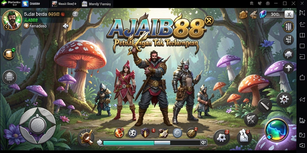 Screenshot gameplay AJAIB88 menampilkan pertarungan seru dalam dunia RPG.