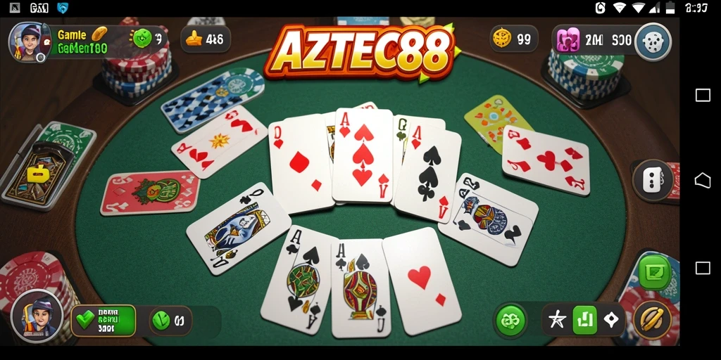 Tampilan gameplay seru AZTEC88 dalam permainan Gaple.