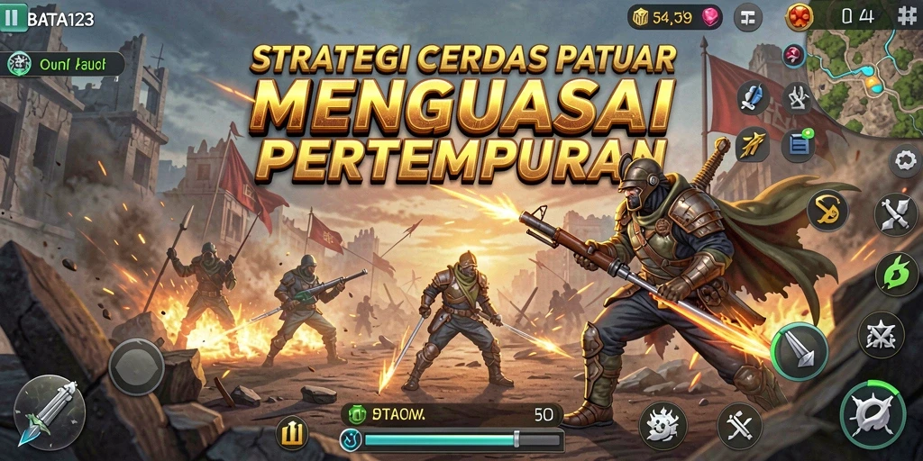 Tampilan gameplay BATA123 dengan pertempuran strategis yang seru.