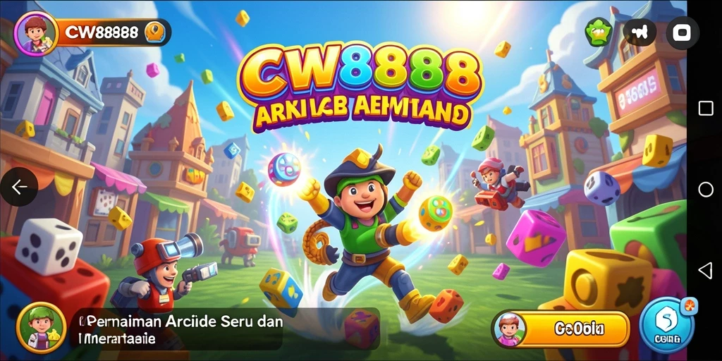 Screenshot utama CW8888 menampilkan aksi seru dari gameplay Arcade.