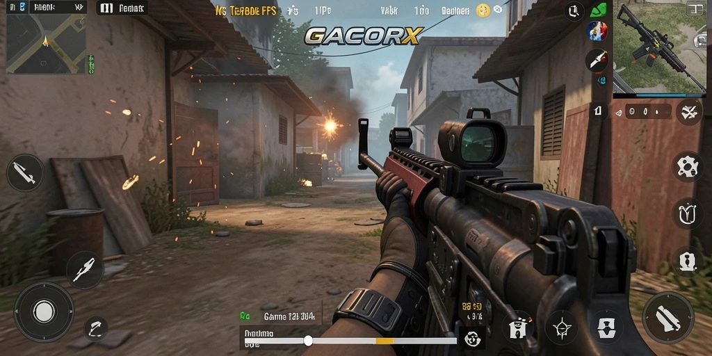 Tampilan gameplay aksi seru dalam GACORX.