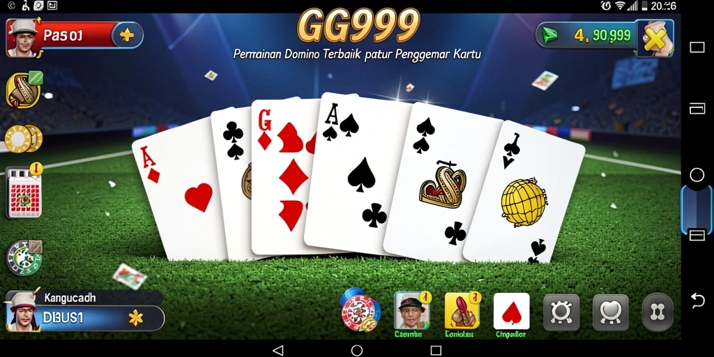Screenshot utama GG999 menampilkan gameplay seru permainan Domino.