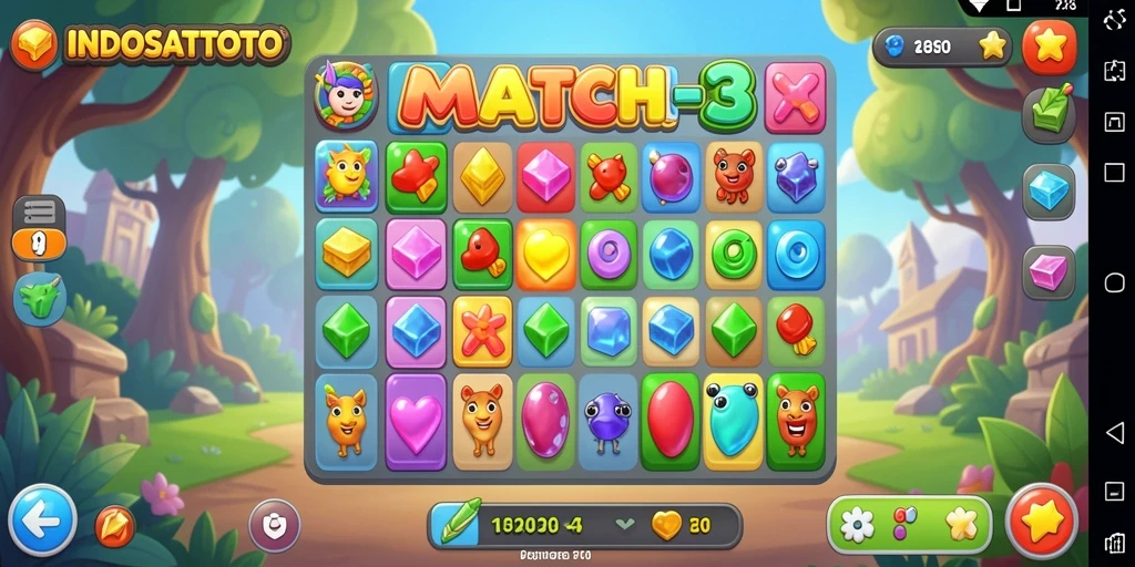 Tampilan gameplay seru INDOSATTOTO dengan kombinasi warna yang menarik.