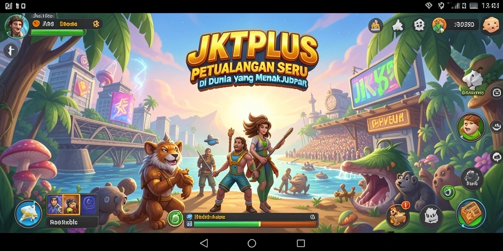 Tampilan gameplay JKTPLUS yang menakjubkan saat menjelajahi dunia.