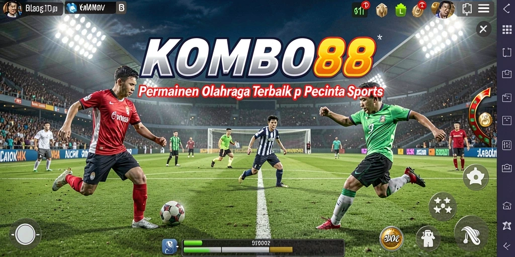 Tangkapan layar utama gameplay KOMBO88 yang menampilkan aksi olahraga.