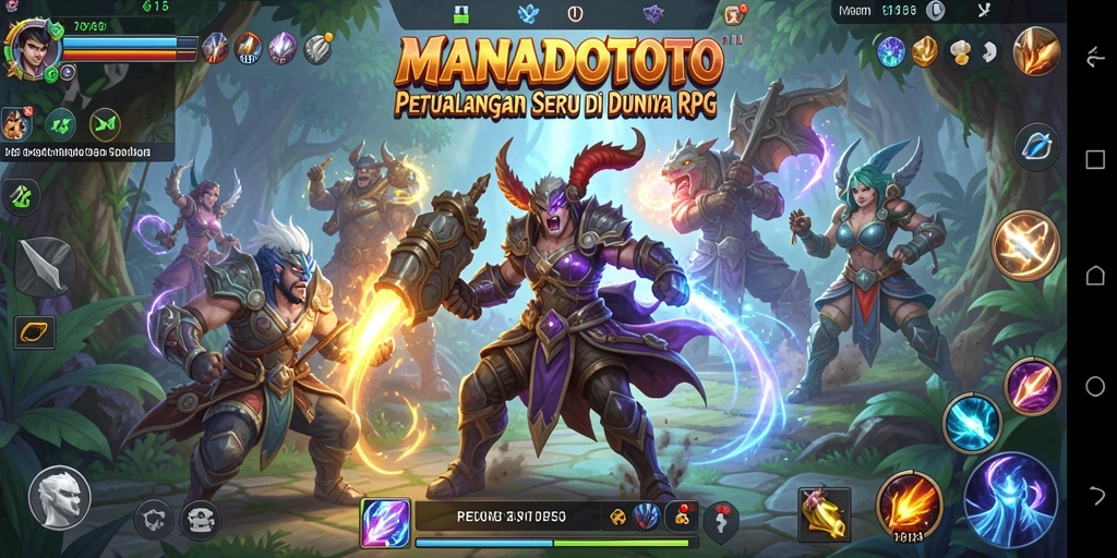 Screenshot MANADOTOTO menampilkan momen seru dalam gameplay RPG.