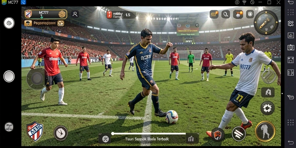 Gambaran gameplay mendebarkan dalam permainan sepak bola MC777.
