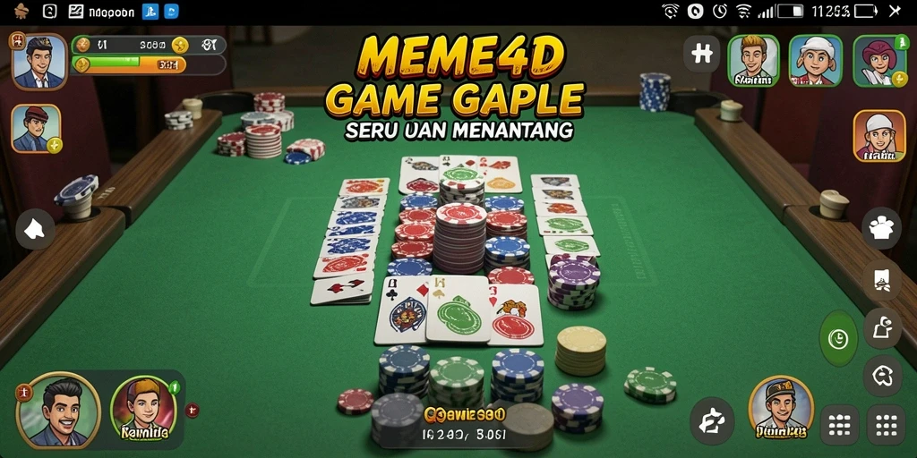 Tampilan gameplay seru di MEME4D dengan teman-teman.