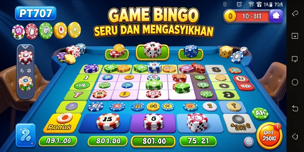 Tampilan gameplay seru dari PT707 dalam permainan Bingo.