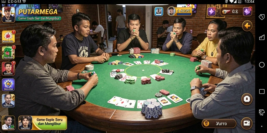 Tampilan gameplay Gaple di PUTARMEGA yang seru dan interaktif.