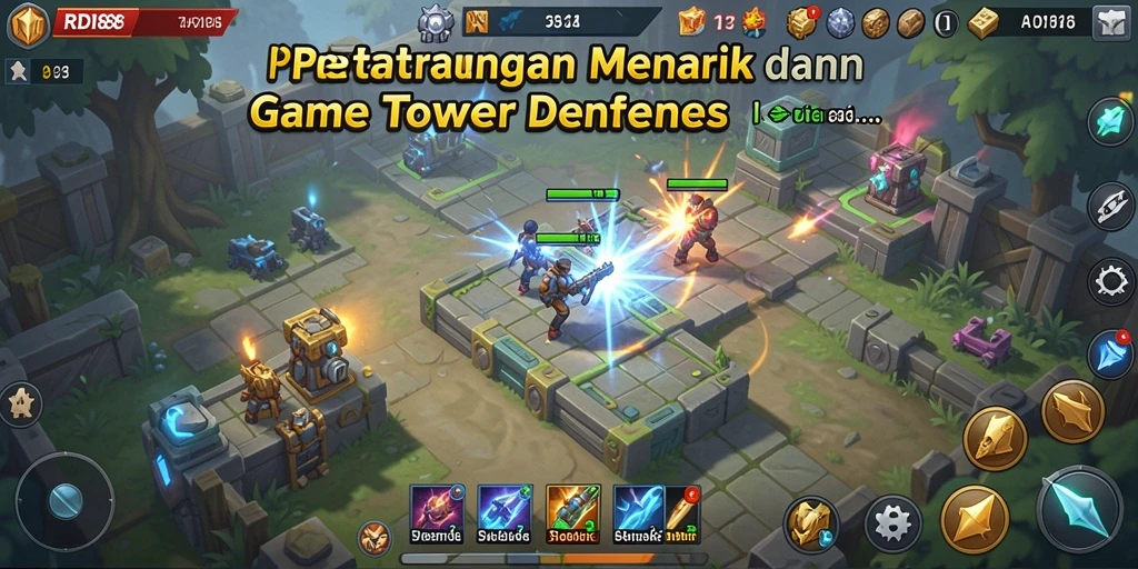 Tampilan gameplay menara dalam RDI88 yang penuh strategi.