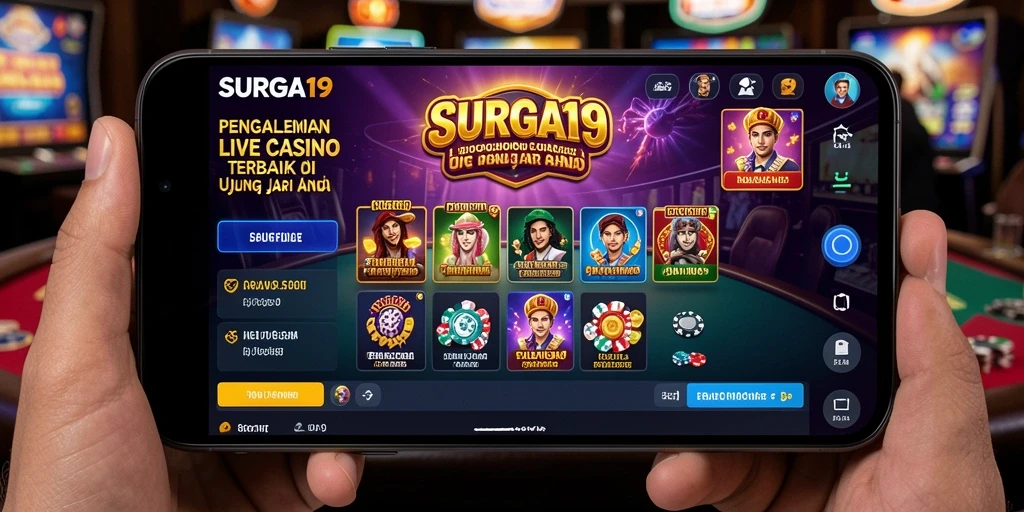 Tampilan gameplay Live Casino yang seru dan interaktif di SURGA19.