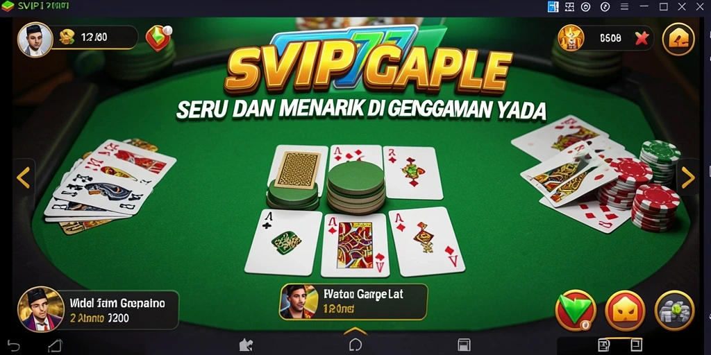 Screenshot SVIP777 menampilkan serunya permainan Gaple dengan grafis yang menarik.