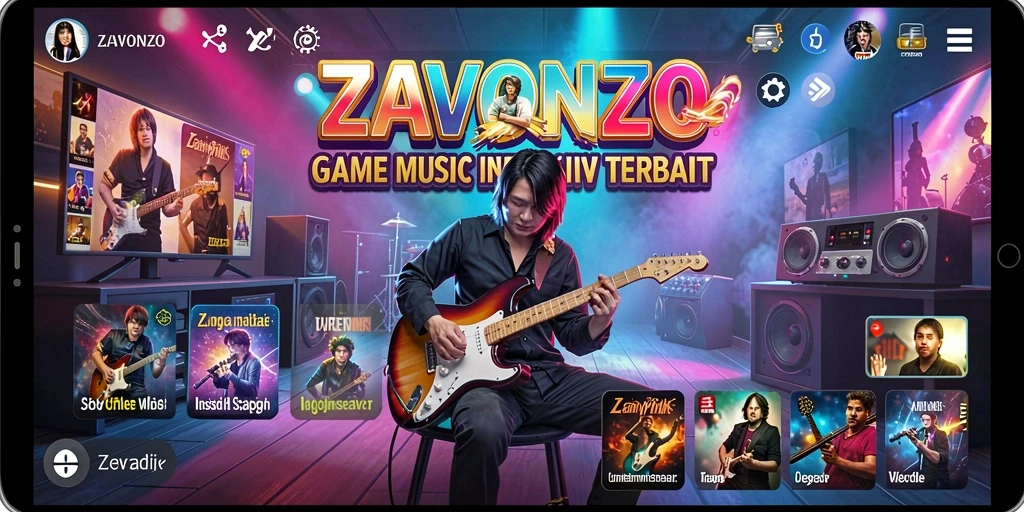 Tampilan seru dari gameplay ZAVONZO dengan interaksi musik.