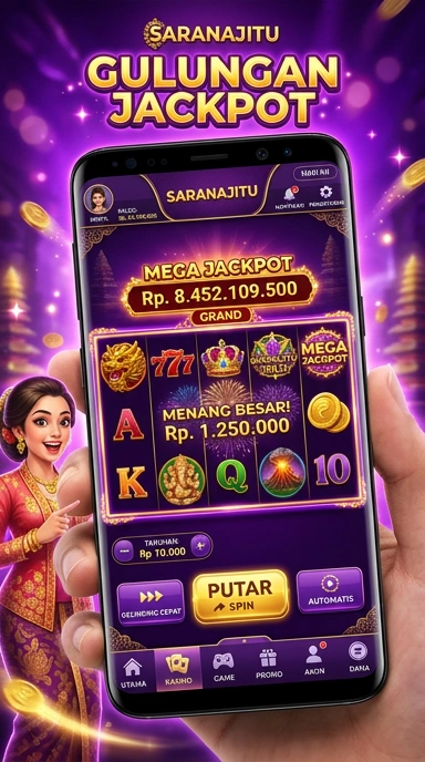 Screenshot tampilan awal aplikasi saranajitu yang bersih dan modern.